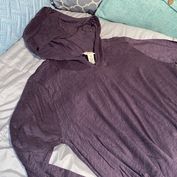 Andrea Jovine lightweight Hooded hi-lo top with flared hemline Cotton/modal med - Picture 7 of 11